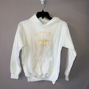 NWOT Black white and Gold Fourth Wing hooded Sweater Basgiath War College XXS
